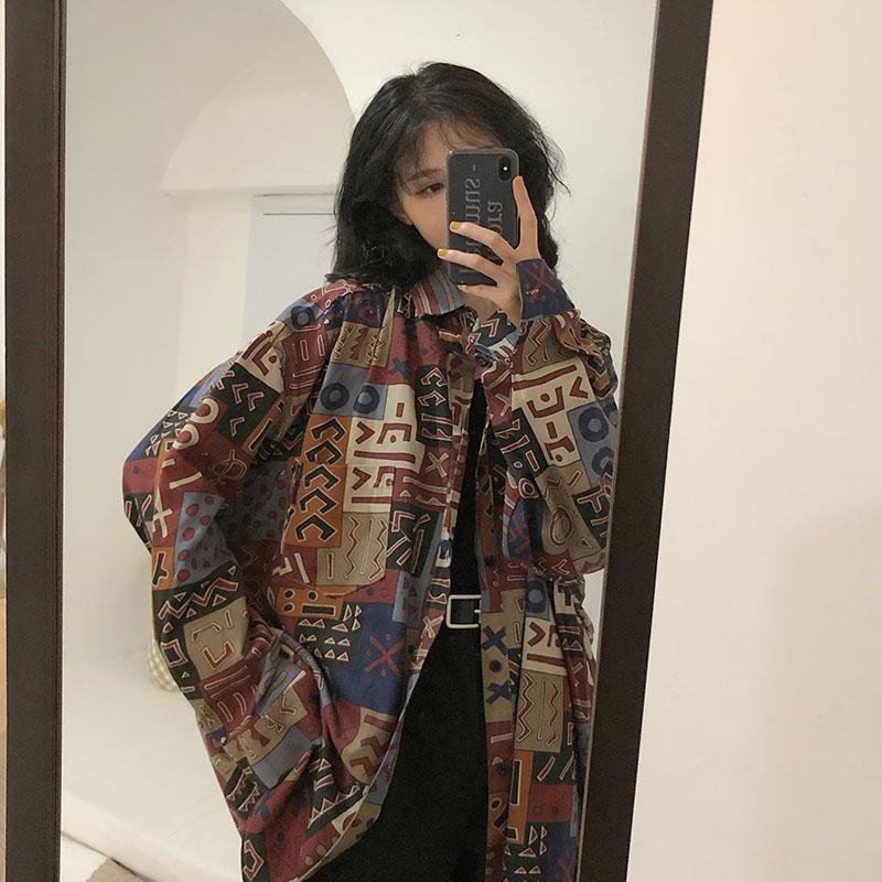 Street Fashion In Korea - Vintage Harajuku Women Blouses Streetwear Oversized