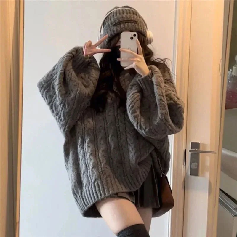 Street Fashion In Korea - Fanan Winter Women Sweater Harajuku Oversized