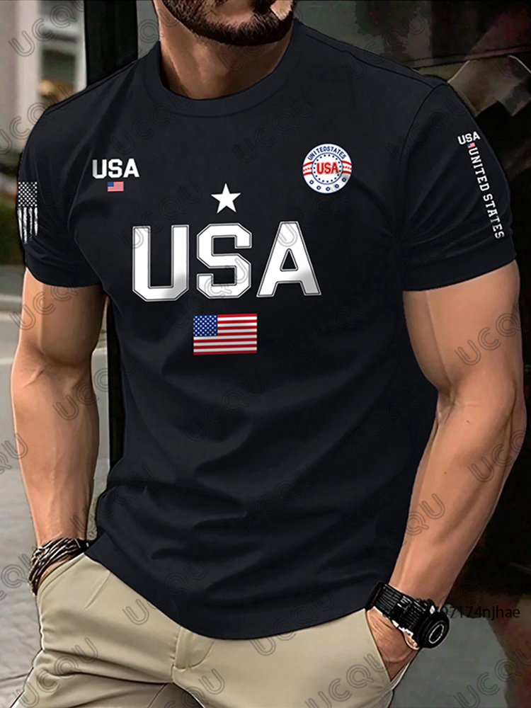 2026 New USA Flag Graphic Men  - Street Fashion Usa 评论和价格