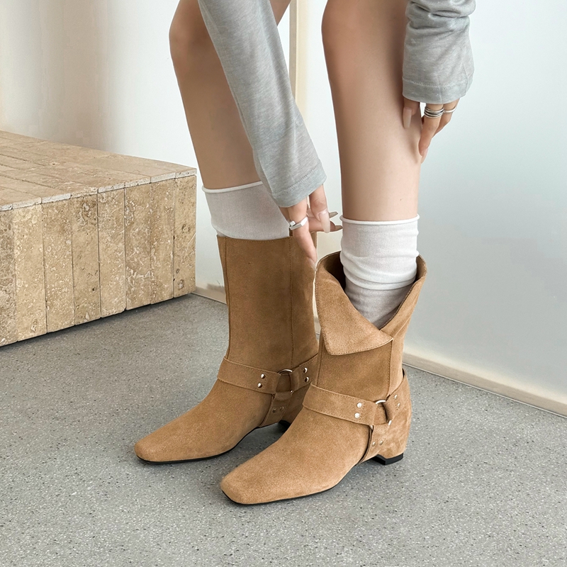 Women's Suede Slouchy Ankle Bo - Street Fashion Look 评论和价格