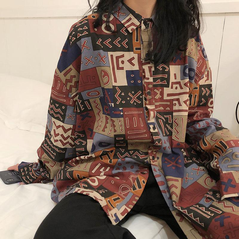 Vintage Harajuku Women Blouses - Street Fashion In Korea 评论和价格