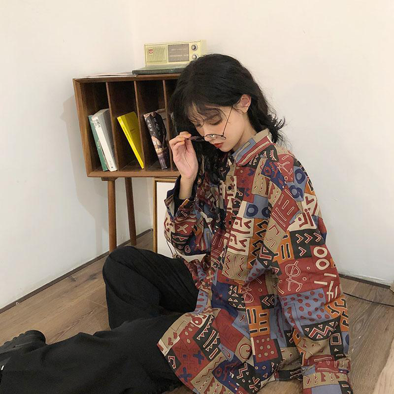 Vintage Harajuku Women Blouses - Street Fashion In Korea 评论和价格