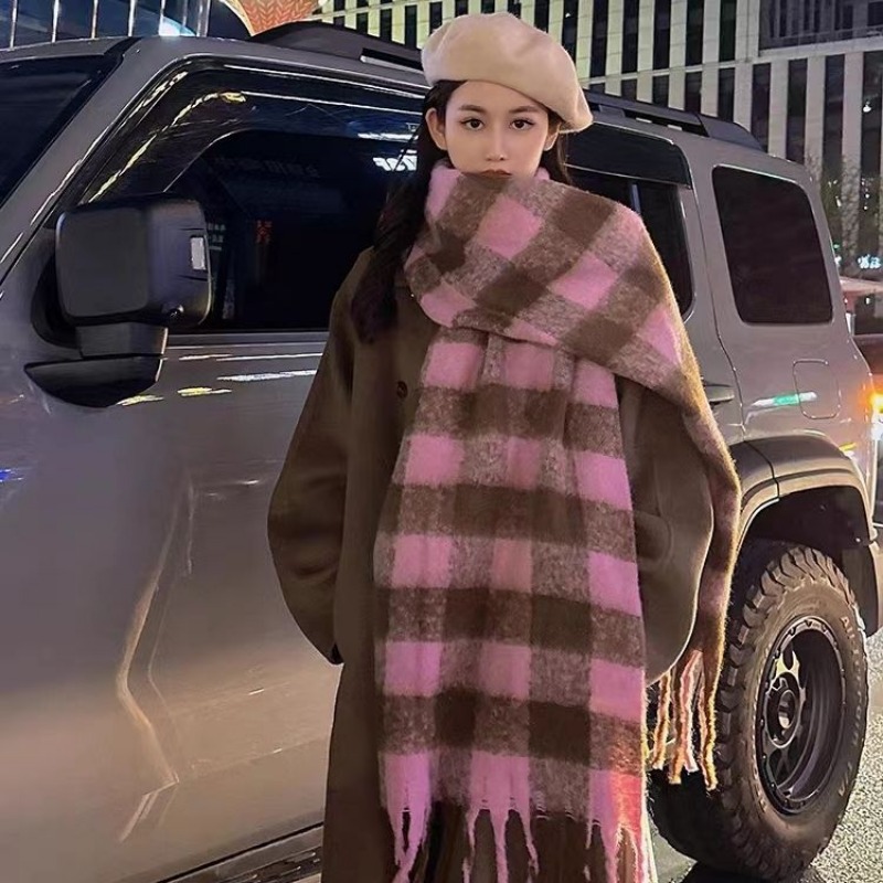 Korean Plaid Scarves Women Kee - Street Fashion Korean 评论和价格