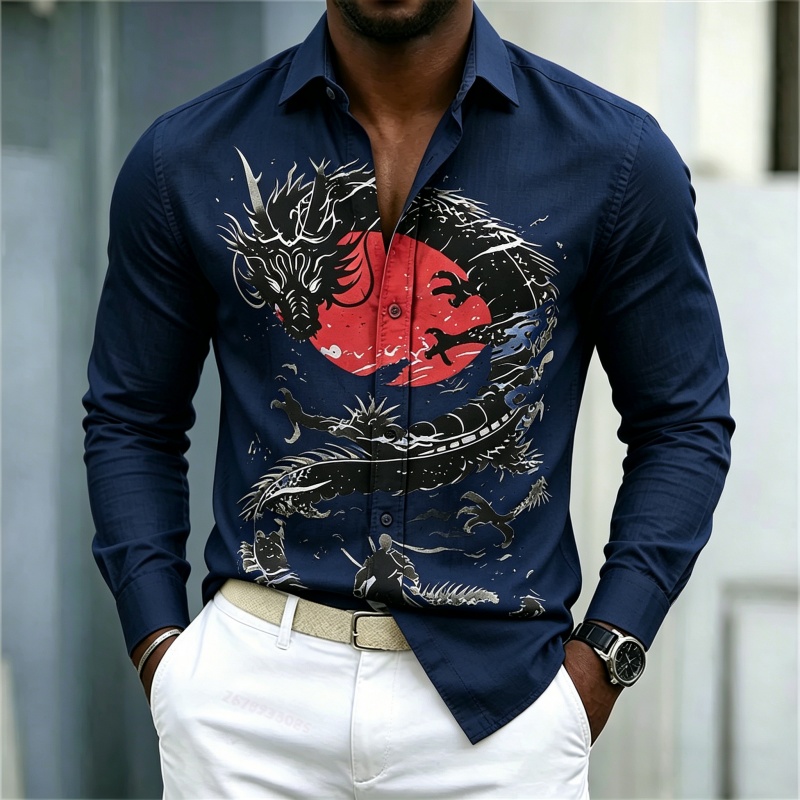 2026 New Men's Shirt White Bla - Street Fashion Style 评论和价格