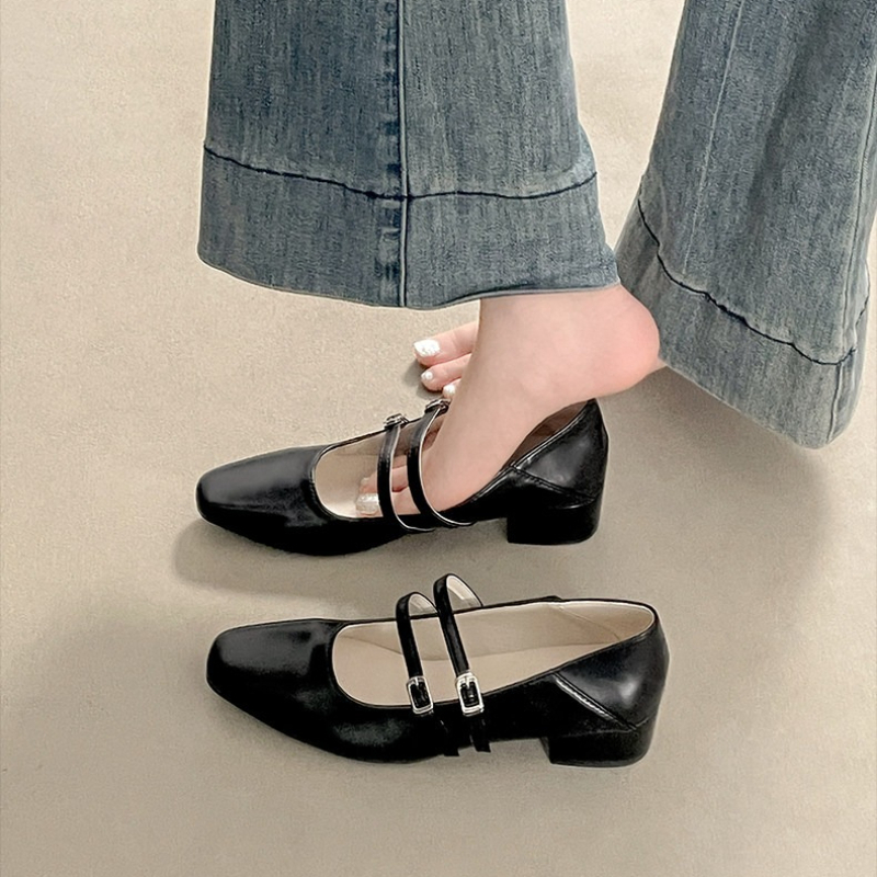 Square Toe Low Heel Women Silv - Street Fashion Style 评论和价格