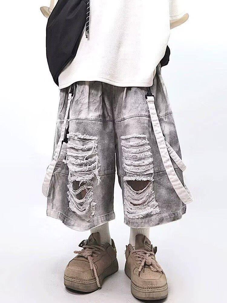 Retro Hip-hop Men's Ripped Jea - Street Fashion Style Male 评论和价格