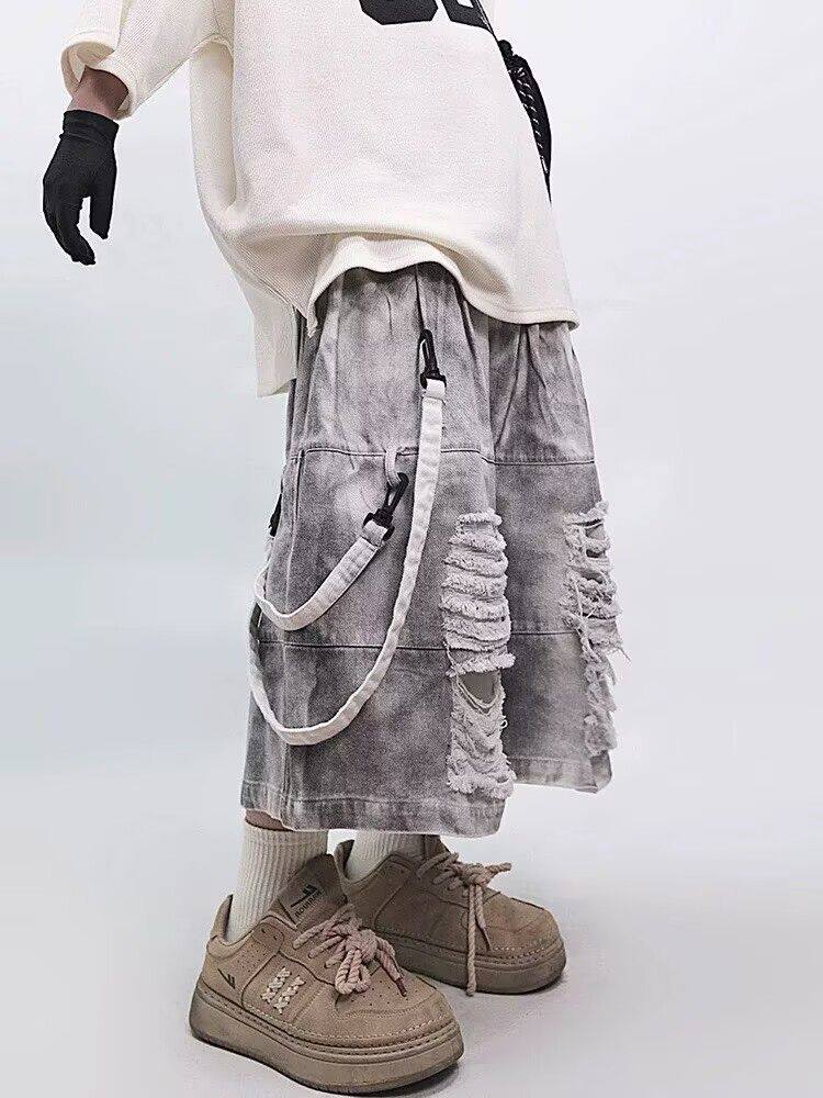 Retro Hip-hop Men's Ripped Jea - Street Fashion Style Male 评论和价格