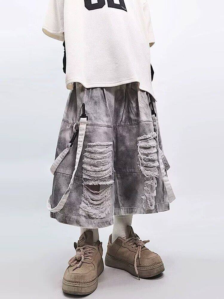 Retro Hip-hop Men's Ripped Jea - Street Fashion Style Male 评论和价格